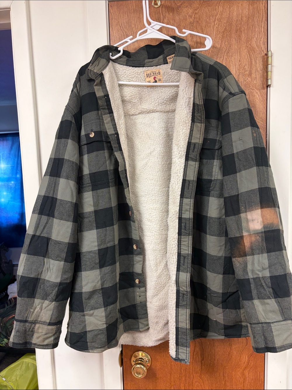 RedHead Plaid Sherpa-Lined Shirt Jacket - Black & Olive